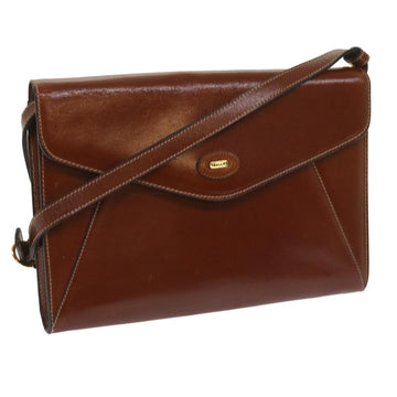 BALLY Shoulder Bag Leather Brown Auth 66086