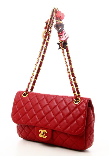 2010 Chanel Timeless Handbag Red Quilted Leather
