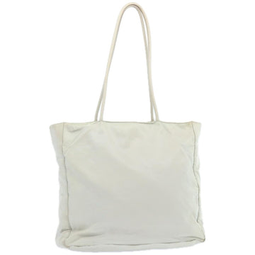 PRADA Tote Bag Nylon White Auth 66230