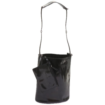 GUCCI Shoulder Bag Patent leather Black Auth 66386