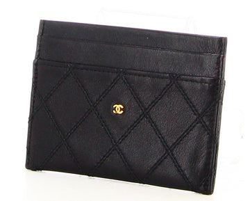 1997 Chanel Card Case In Black Quilted Leather