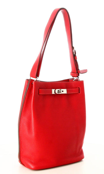 2012 Hermes seal bag Red Leather