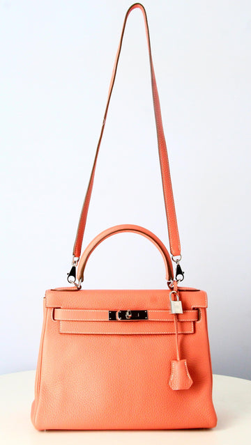 2011 Kelly Handbag Hermes Grained Leather Light Pink