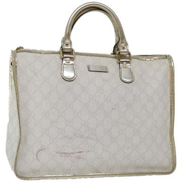 GUCCI GG Supreme Hand Bag PVC Leather White 190259 Auth 67222