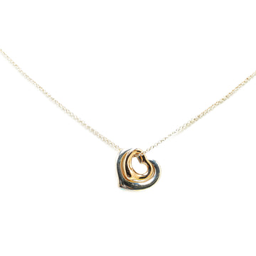Tiffany Elsa Peretti Sterling Silver Double Open Heart Pendant Necklace