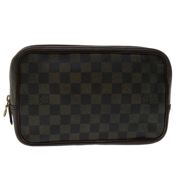 LOUIS VUITTON Damier Ebene Trousse Toilette Clutch Bag N47623 LV Auth 67716