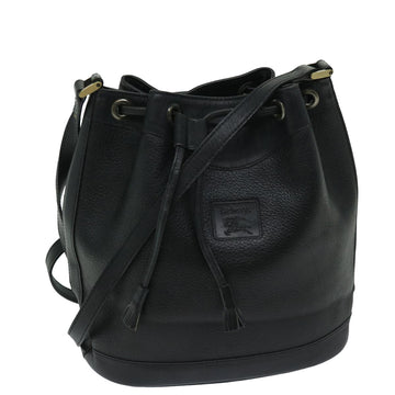 BURBERRYSs Shoulder Bag Leather Black Auth 68201