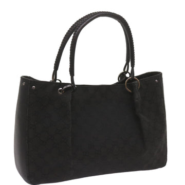 GUCCI GG Canvas Tote Bag Black 115015 Auth 68569