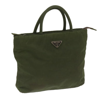 PRADA Hand Bag Nylon Khaki Auth 68783