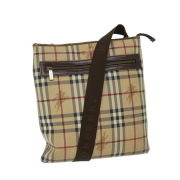 BURBERRY Nova Check Shoulder Bag PVC Beige Auth 69239