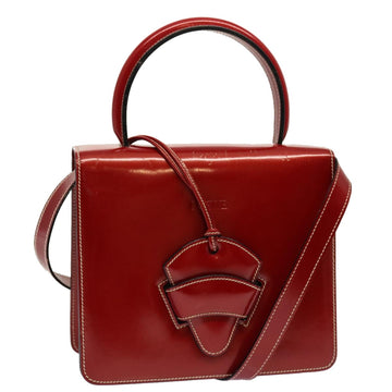 LOEWE Hand Bag Patent leather 2way Red Auth 69418