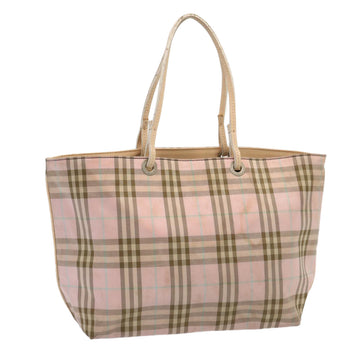 BURBERRY Nova Check Tote Bag Nylon Pink Auth 69457