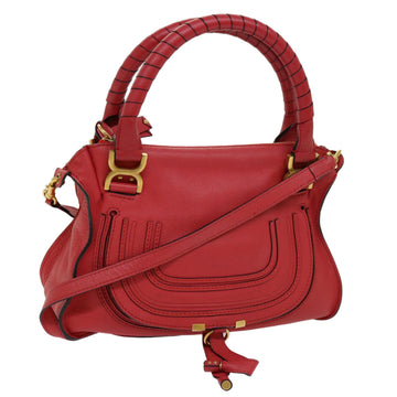 Chloe Mercy Shoulder Bag Leather Red Auth 69677