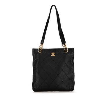 CHANEL Calfskin CC Wild Sitch Chain Tote Tote Bag