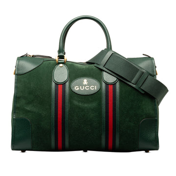 GUCCI Suede Neo Vintage Web Travel Bag