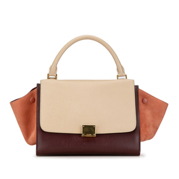 CELINE Small Tricolor Trapeze Satchel