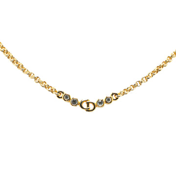 DIOR Gold Plated Rhinestone Necklace Costume Necklace