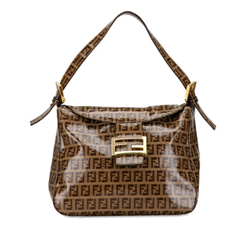 FENDI Zucchino Crystal Double Flap Mamma Shoulder Bag