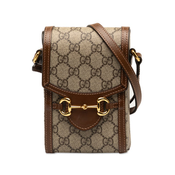 GUCCI Mini GG Supreme Horsebit 1955 Crossbody Bag