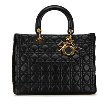 DIORLarge Lambskin Cannage Lady  Satchel