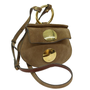 Chloe Shoulder Bag Suede Beige Auth 70181