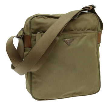 PRADA Shoulder Bag Nylon Beige Auth 70211