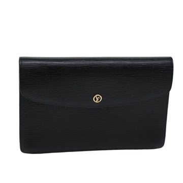 LOUIS VUITTON Epi Montaigne 27 Clutch Bag Black M52652 LV Auth 70215