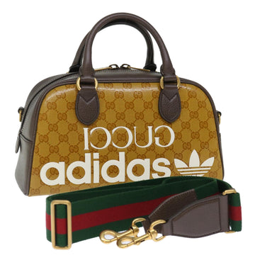 GUCCI GG Canvas adidasx Hand Bag 2way Beige 702397 Auth 70383S