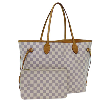 LOUIS VUITTON Damier Azur Neverfull MM Tote Bag N41605 LV Auth 70414