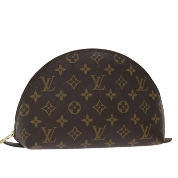 LOUIS VUITTON Monogram Trousse Demi Ronde Cosmetic Pouch M47520 LV Auth 70486