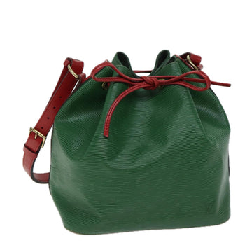 LOUIS VUITTON Epi Petit Noe Shoulder Bag Bicolor Green Red M44147 LV Auth 70552