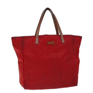 GUCCI GG Canvas Tote Bag Red 282439 Auth 70608