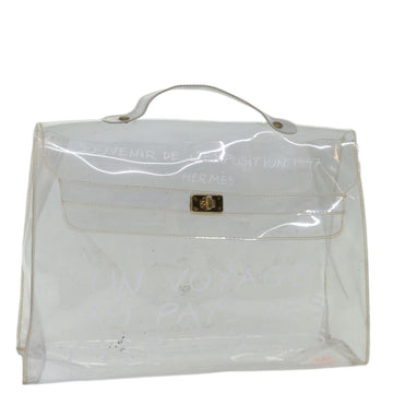 HERMES Vinyl Kelly Hand Bag Vinyl Clear Auth 70652