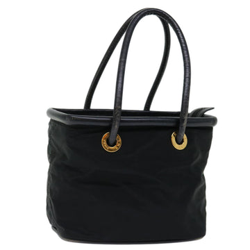 CELINE Hand Bag Nylon Black Auth 70673