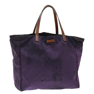 GUCCI GG Canvas Tote Bag Nylon Purple 282439 Auth 70679