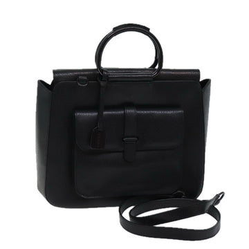 GUCCI Hand Bag Leather 2way Black Auth 71312