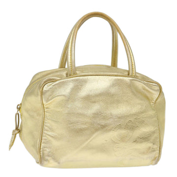LOEWE Hand Bag Leather Gold Auth 71458
