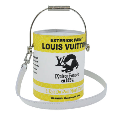 LOUIS VUITTON Monogram Painted Can Hand Bag PVC 2way Yellow M81593 Auth 71492S