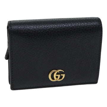 GUCCI GG Marmont Wallet Leather Black 456126 Auth 71618