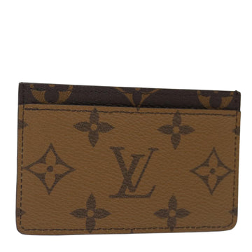 LOUIS VUITTON Monogram Reverse Porte Cartes Simple Card Case M69161 Auth 71724