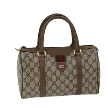 GUCCI GG Supreme Web Sherry Line Hand Bag PVC Beige Red 39 02 006 Auth 71780