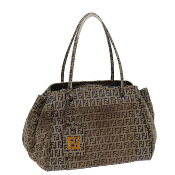 FENDI Zucchino Canvas Hand Bag Beige Auth 71826