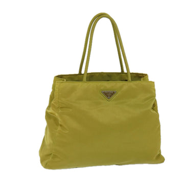 PRADA Tote Bag Nylon Yellow Auth 71907