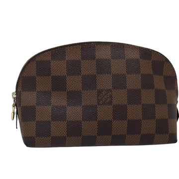 LOUIS VUITTON Damier Ebene Pochette Cosmetic PM Pouch N47516 LV Auth 71965