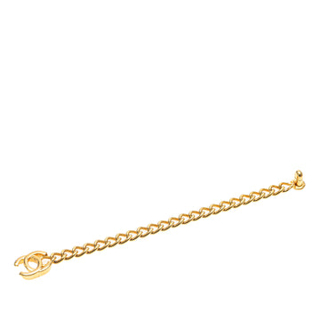 CHANEL Gold Plated CC Turnlock Chain Bracelet Costume Bracelet
