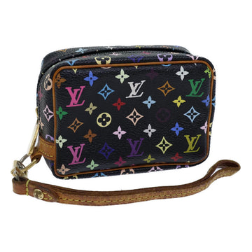 LOUIS VUITTON Monogram Multicolor Trousse Wapity Pouch Black M58034 Auth 72117