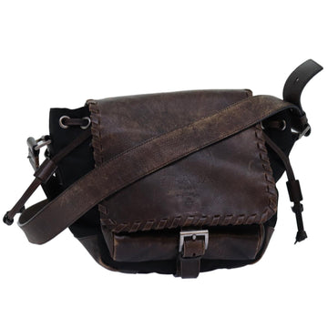 PRADA Shoulder Bag Leather Brown Auth 72118