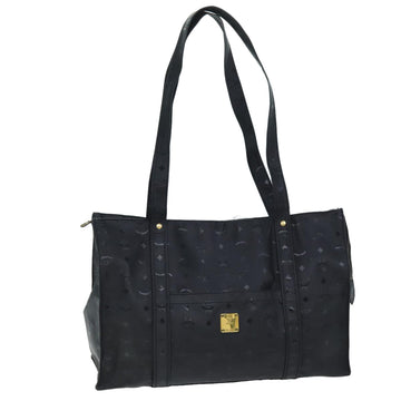 MCM Vicetos Logogram Tote Bag Coated Canvas Black Auth 72190