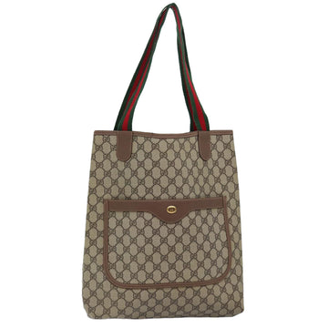 GUCCI GG Supreme Web Sherry Line Tote Bag Beige Red 002 123 6487 Auth 72203