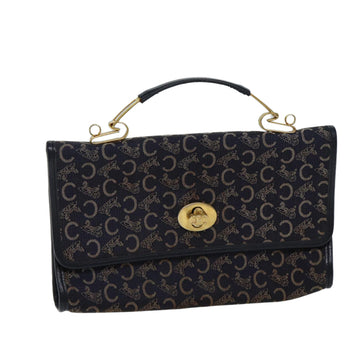 CELINE C Macadam Canvas Hand Bag Navy Auth 72328